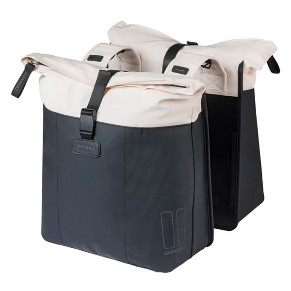 Basil b.v. dubbele fietstas basil vive 28-35l 14 x 30 x 38 cm - wit zwart