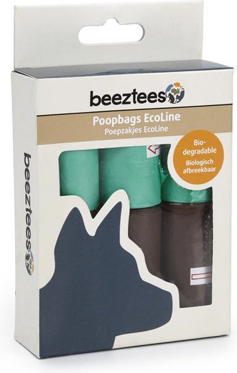 Beeztees ecoline poepzakjes - navulling - poepzakjeshouder - hond - 6x10 st