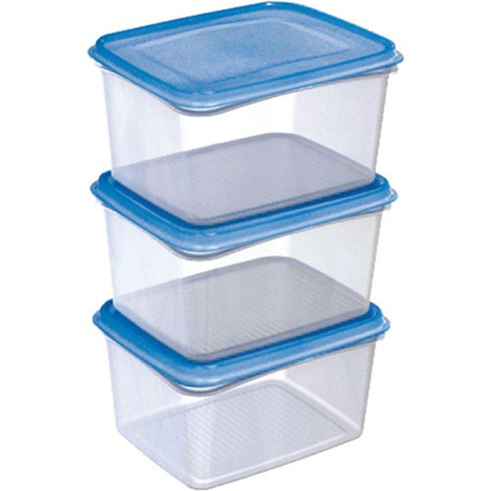 Sunware club cuisine diepvriesdozenset 1,5 liter transparant blauw set a3 stuks 17,5x14,9,5cm