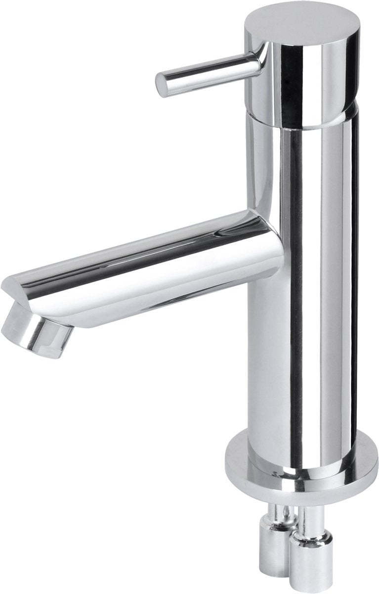 Differnz wastafelkraan recht – mengkraan – koud en warm – toiletkraan – chroom