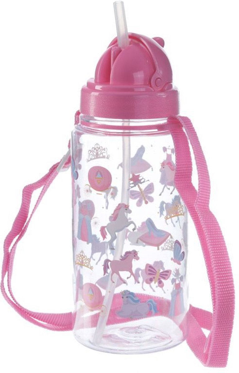 Eenhoorn duurzaam bpa-vrij 450ml kinder waterfles rietje