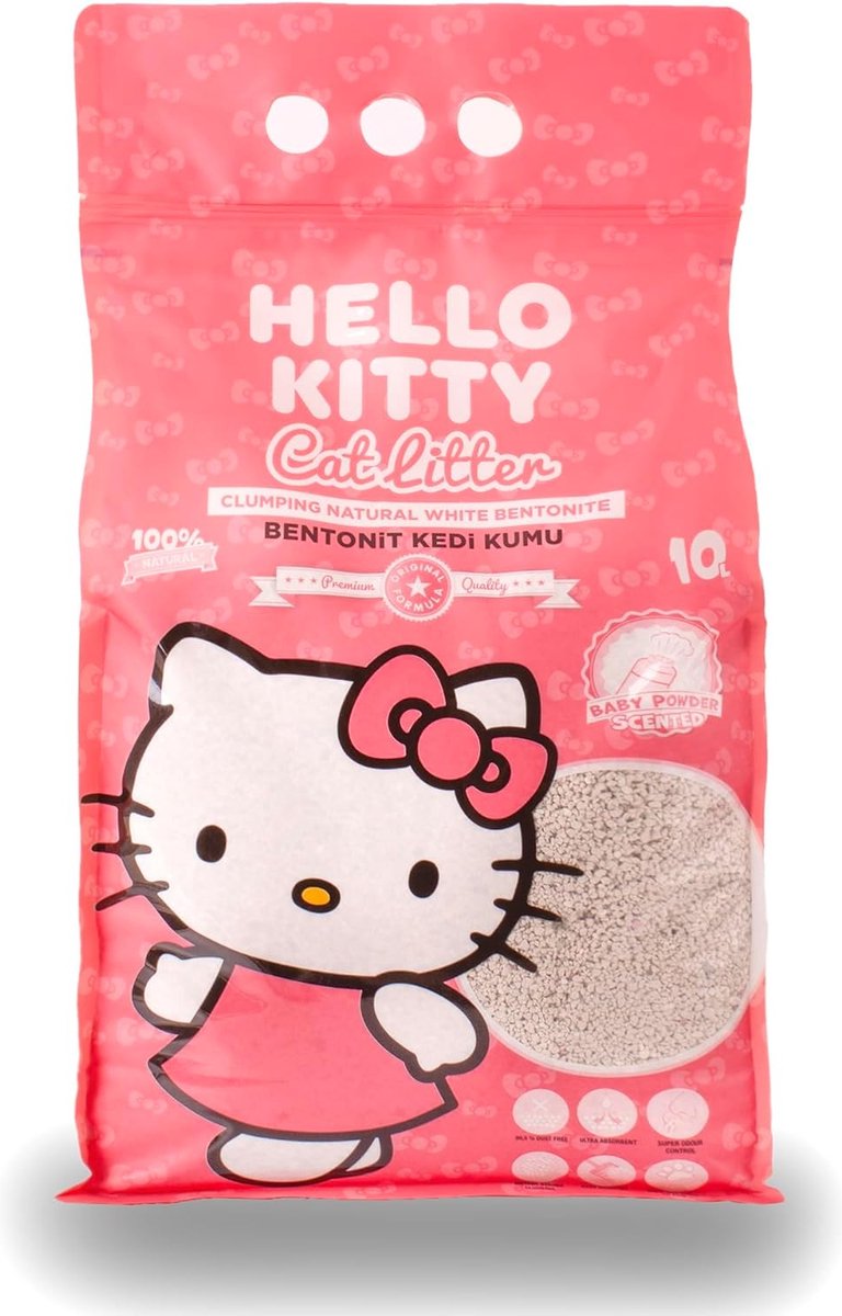 Hello kitty kattenbakvulling babypoeder 10l