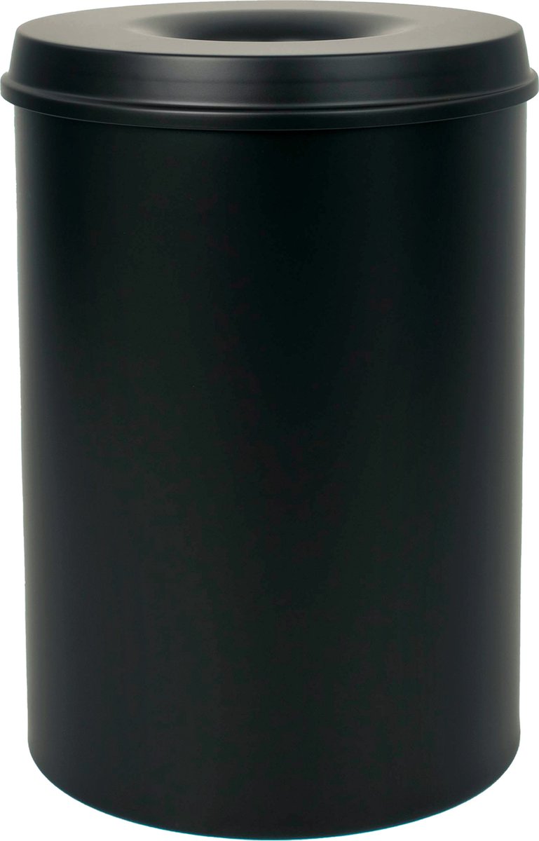 V-part - vlamdovende papierbak 30 ltr - steel - zwart