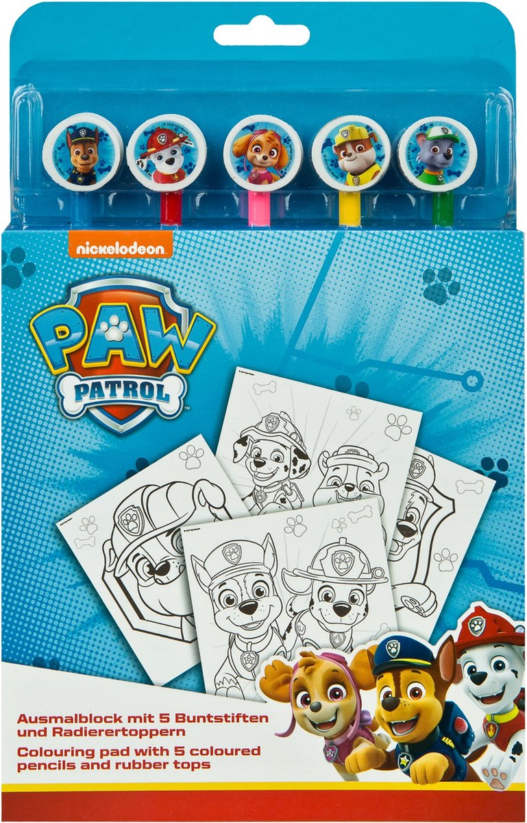 Undercover kleurblok Paw Patrol met 5 kleurpotloden