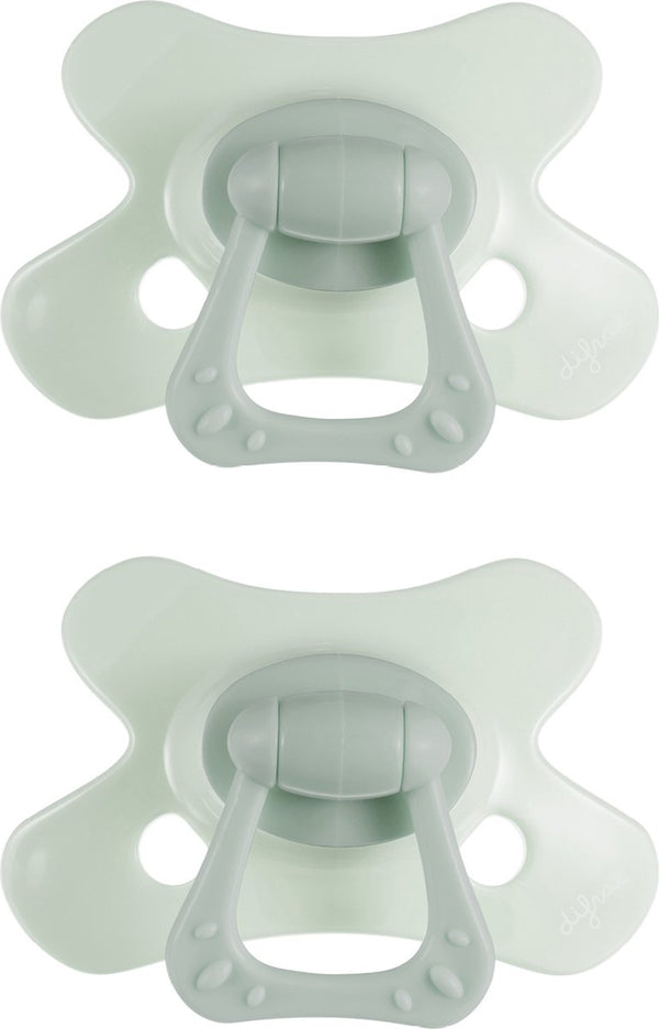 Difrax fopspeen natural - 18+ maanden - lichtgroen - 2 stuks