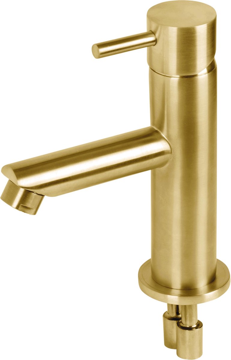 Differnz wastafelkraan recht – mengkraan – koud en warm – toiletkraan – goud