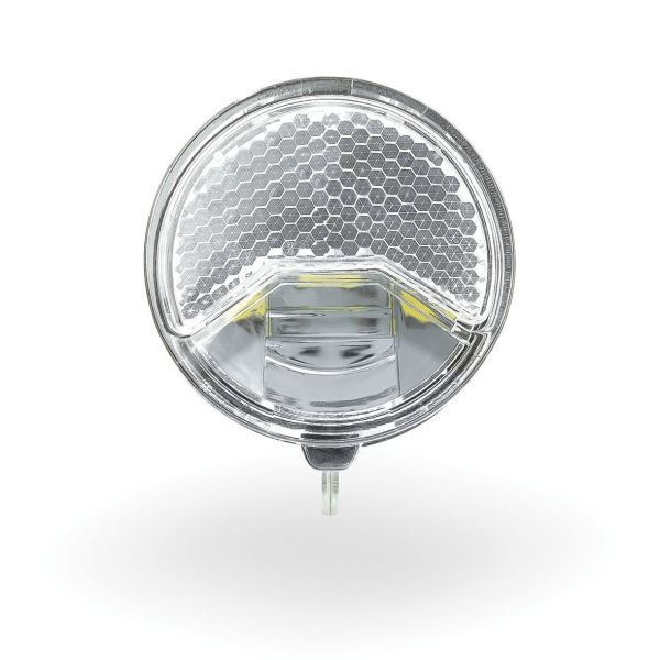 Axa led voorlicht koplamp 606 auto on off naaf 15 lux dark chrome 60cm blister