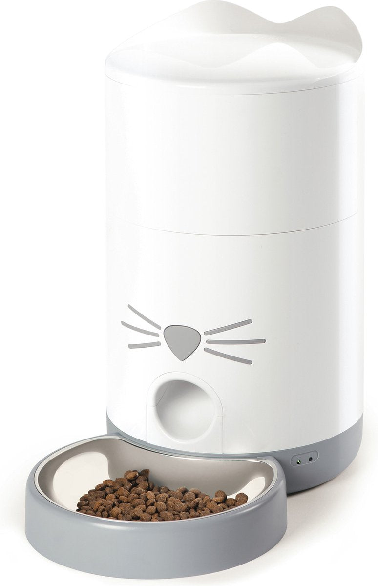 Catit automatische voerbak - voerautomaat - katten en honden - 19x19x34 cm - wit