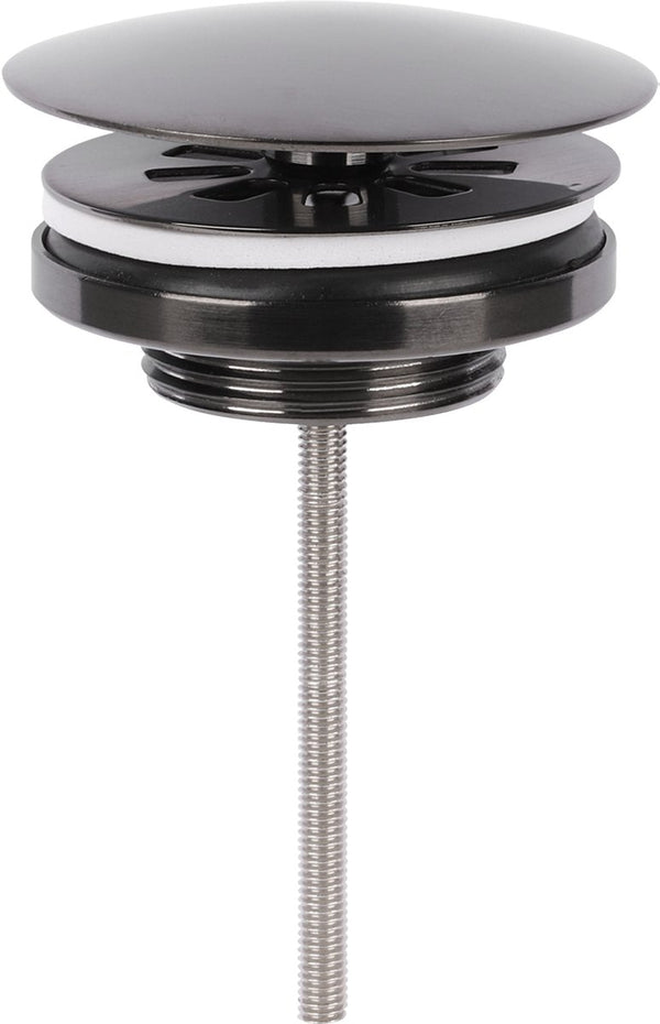 Differnz afvoerplug gun metal – always open – 㘠72 mm – met schroef