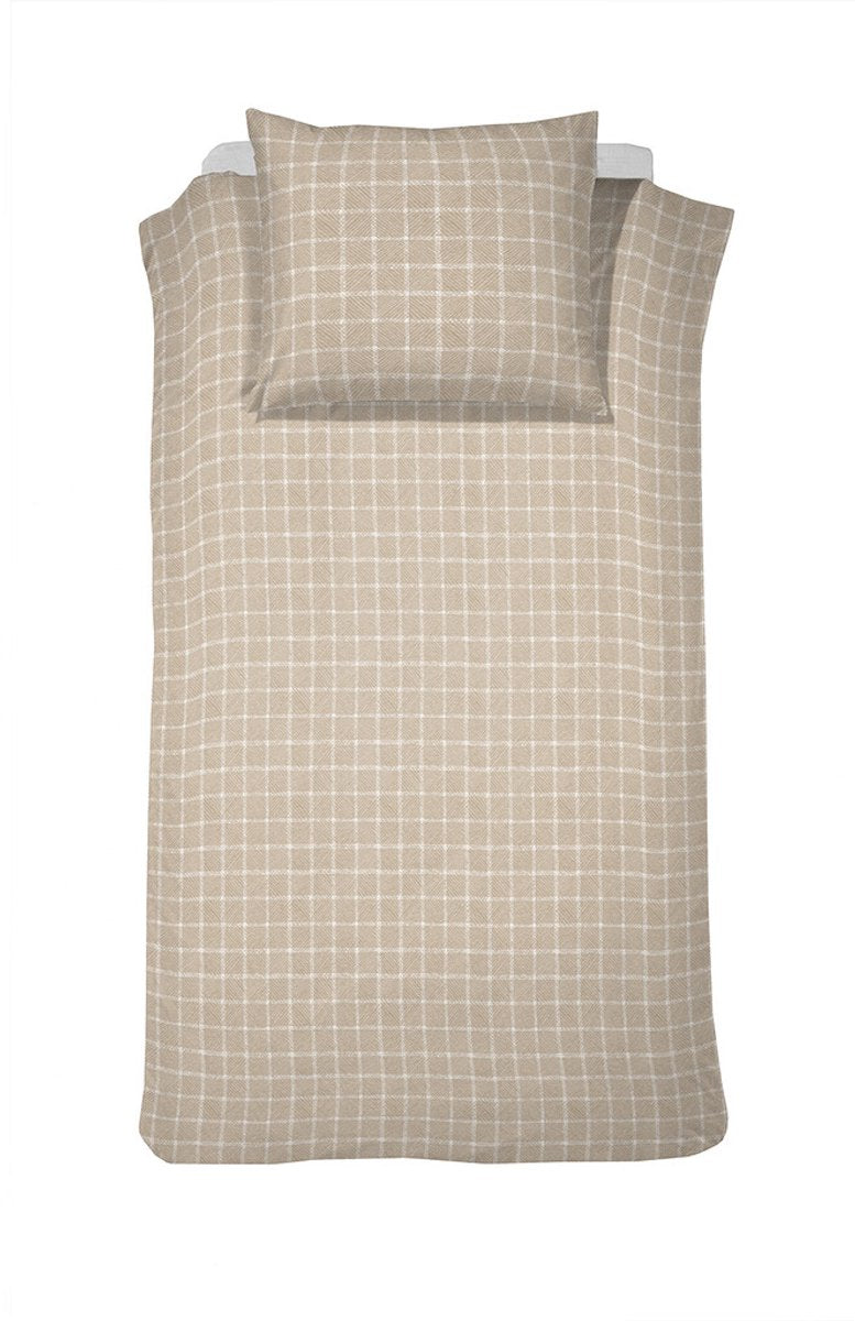 Cinderella dekbedovertrek carre flanel - naturel - 140x220