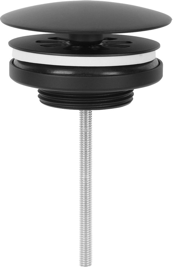 Differnz afvoerplug mat zwart – always open – 㘠72 mm – met schroef