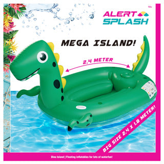 Alert opblaaseiland kleine dino 240x180 cm