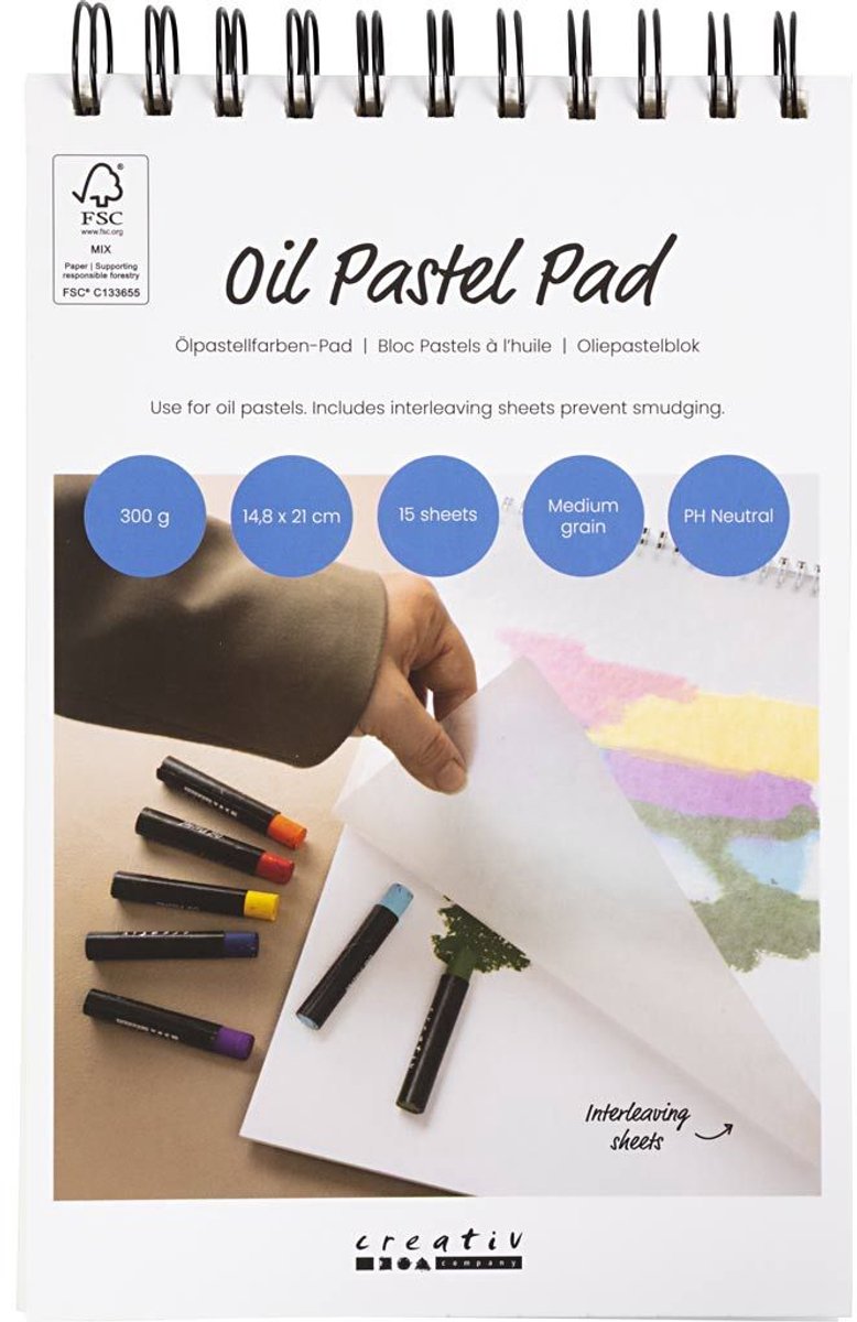 Https: www.cchobby.nl pad-voor-oliepastels-a5-vel-148x210-mm-300-gr-wit-15-vel-1-stuk