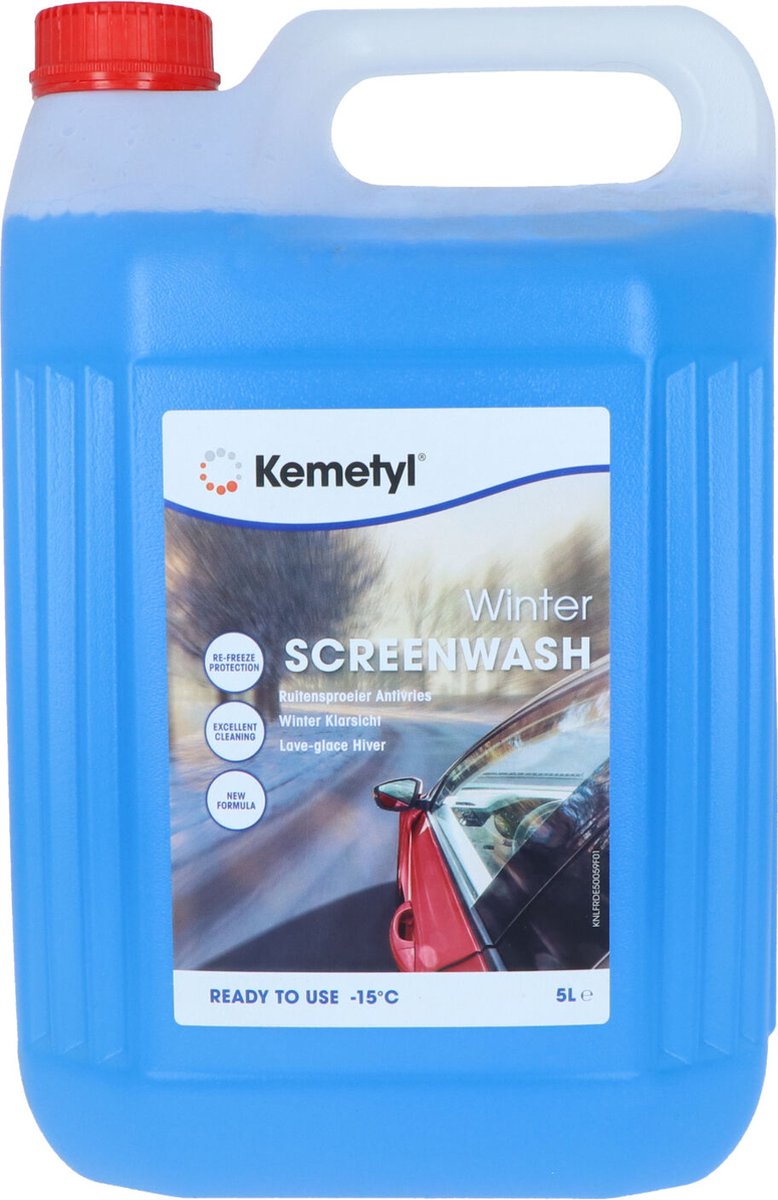 Kemetyl ruitensproeiervloeistof -15°c antivries 5 liter blauw
