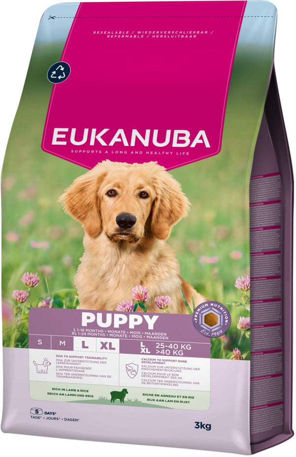 Eukanuba puppy large breed lam rijst - hondenbrokken - 3 kg
