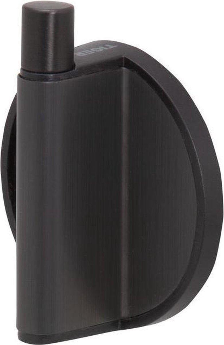 Tiger tune - handdoekhaak - zonder boren - zelfklevend 3m tape - zwart metaal geborsteld zwart - gunmetal black