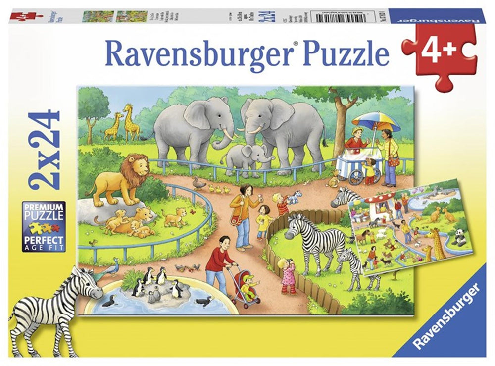 Ravensburger puzzle 2x24pc. A day at the zoo