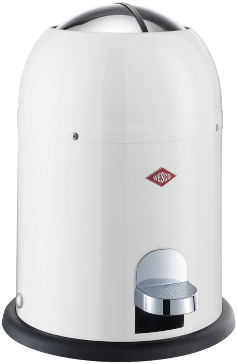 Wesco mini master cosmetica-emmer in de kleur wit, gepoedercoat staalplaat, inhoud 6 liter, kunststof binnenemmer, voetpedaal