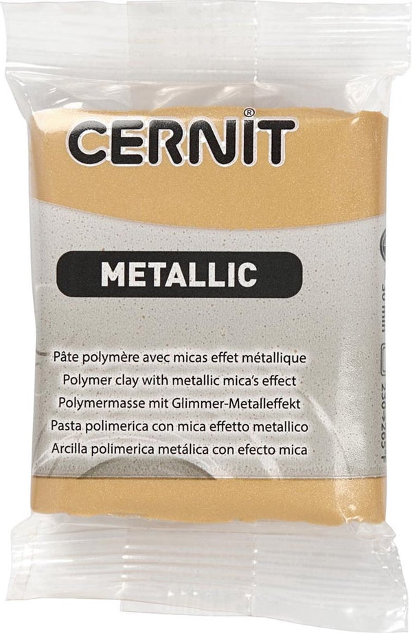Cernit boetseerklei - afbak klei goud metallic - porseleinlook - 56 gram