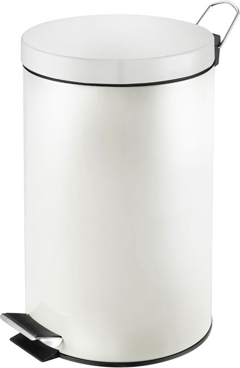 V-part - pedaalemmer 12 liter - steel - wit - prullenbak