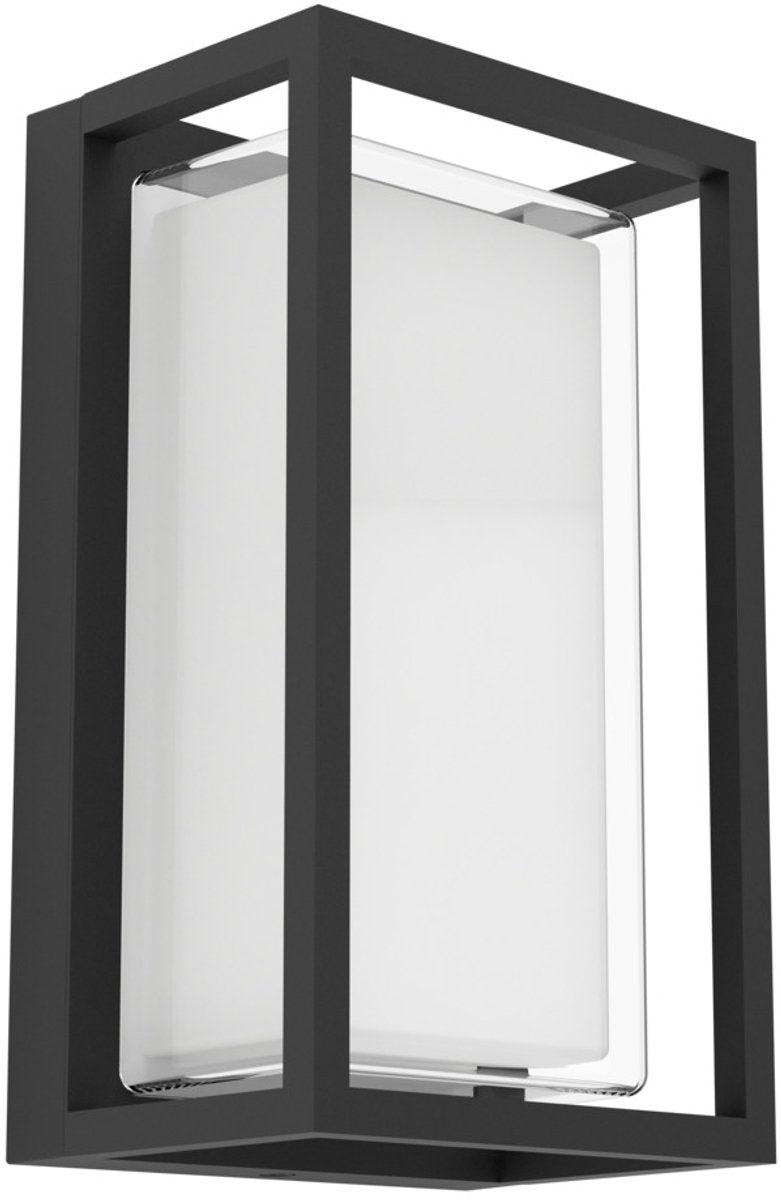 Eglo genovese wandlamp buiten - 24 cm - zwart helder - instelbaar wit licht (warm, neutraal en daglicht)