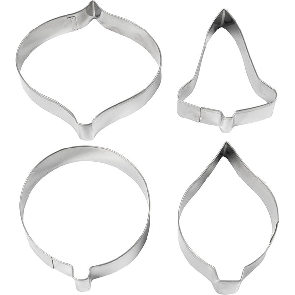 Creativ company uitsteekvormen, bel, bol, gruppel, prisma, h: 8 cm, 4 stuk 1 doos