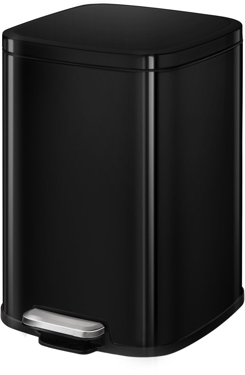 Eko - stella pedaalemmer 6 liter - stainless steel plastic - zwart - prullenbak