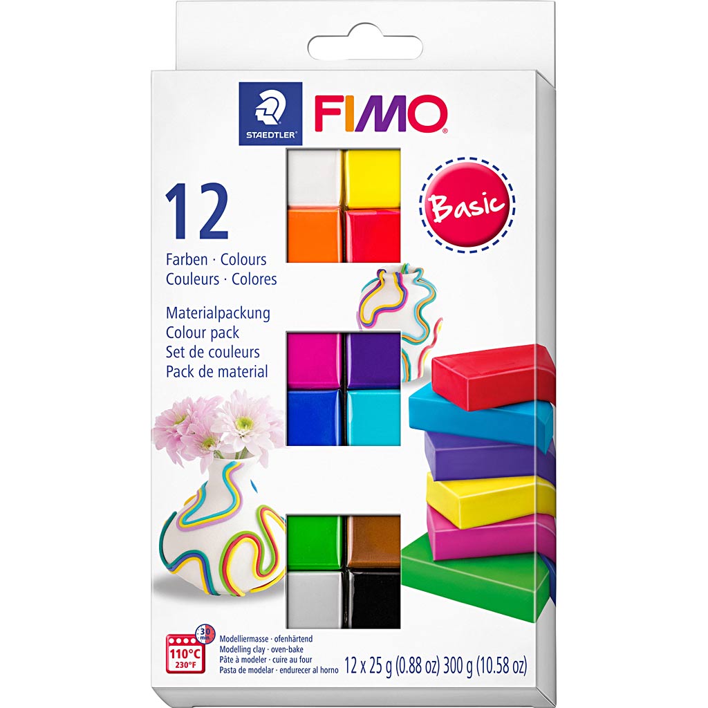 Fimo® soft, standaardkleuren, 12x25 gr 1 doos