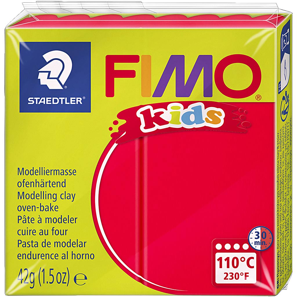 FIMO Kids Boetseerklei Rood, 42gr