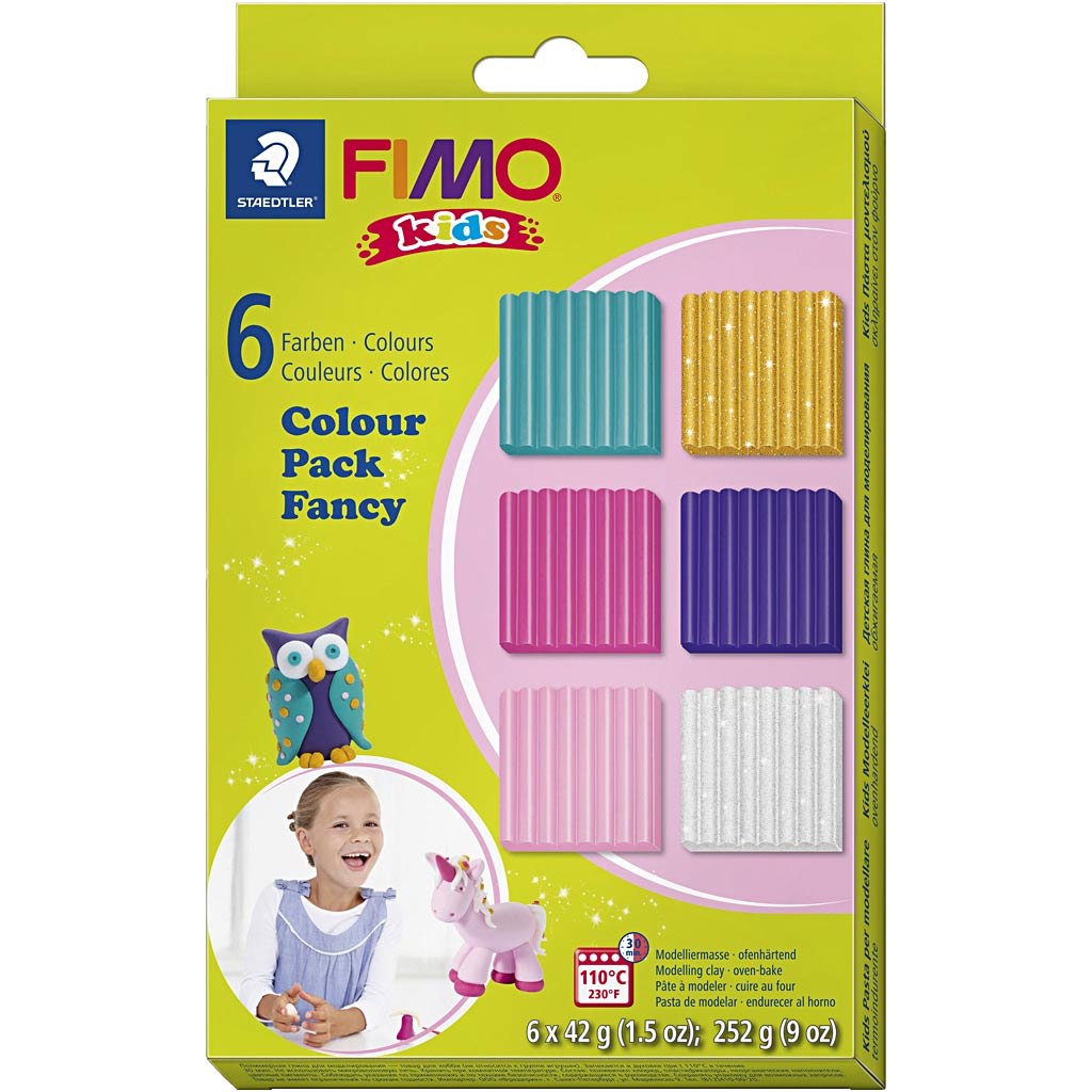 FIMO Kids Boetseerklei Extra Kleuren, 6dlg.