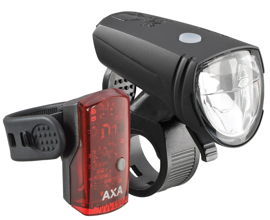 Axa greenline 25 lux verlichtingset usb oplaadbaar op kaart