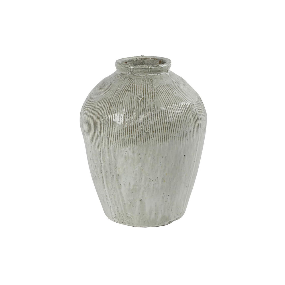 Countryfield vaas gayle aardewerk wit groen 23,5xh30,5cm
