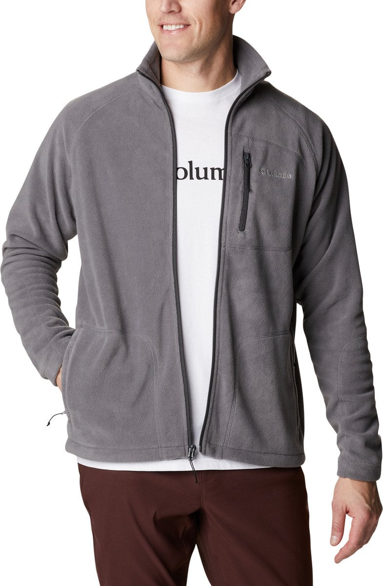Columbia fast trek ii jacket - fleece vest heren volwassenen - sluiting en zakken met rits - outdoorvest - grijs - maat m