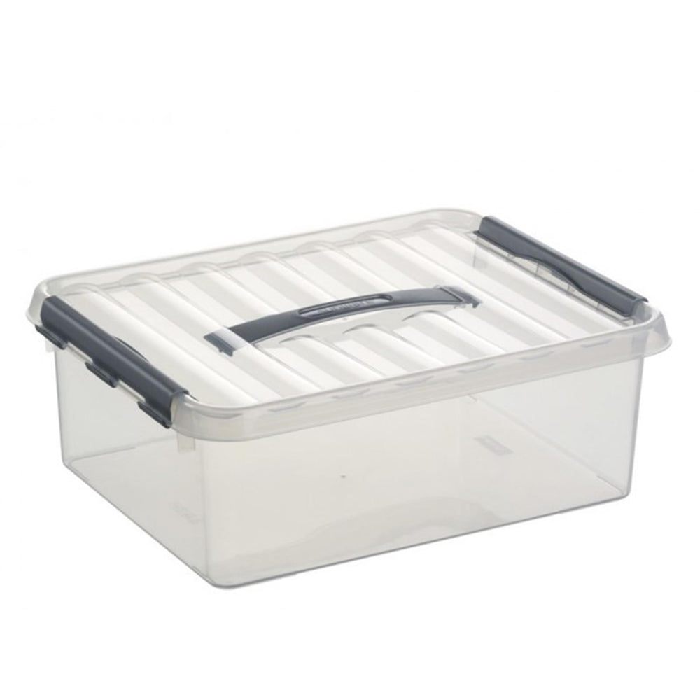 Sunware q-line opbergbox large transparant 12 liter 30x40x14cm a4 bodemmaat