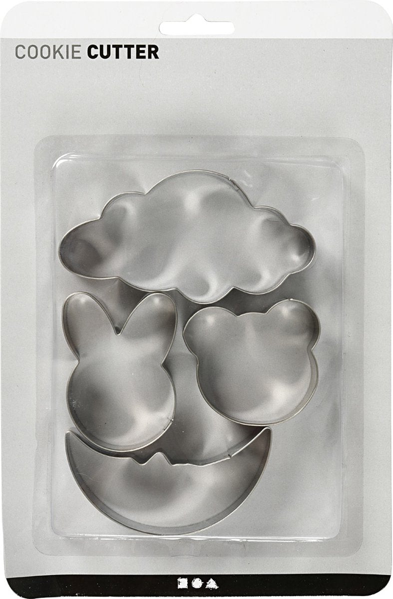 Creativ company cc uitsteekvormen wolk, haas, beer, lieveheersbeestje, h: 10 cm