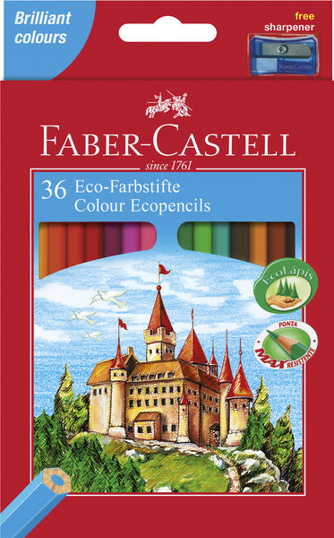 Faber castell fc-120136 kleurpotlood faber-castell castle zeskantig kartonnen etui met 36 stuks