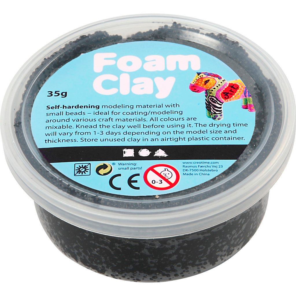 Foam Clay - Zwart, 35gr.