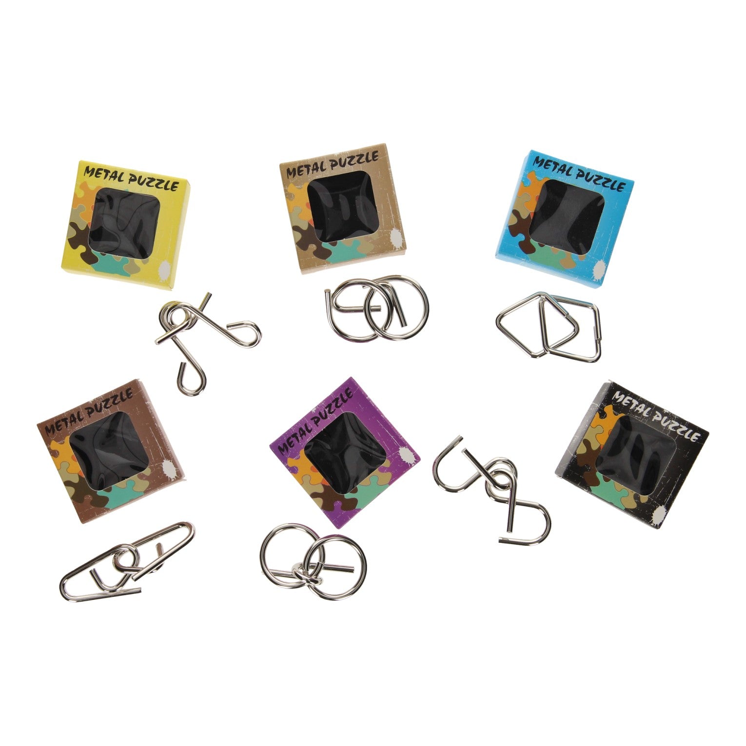 Metalen mini breinpuzzel