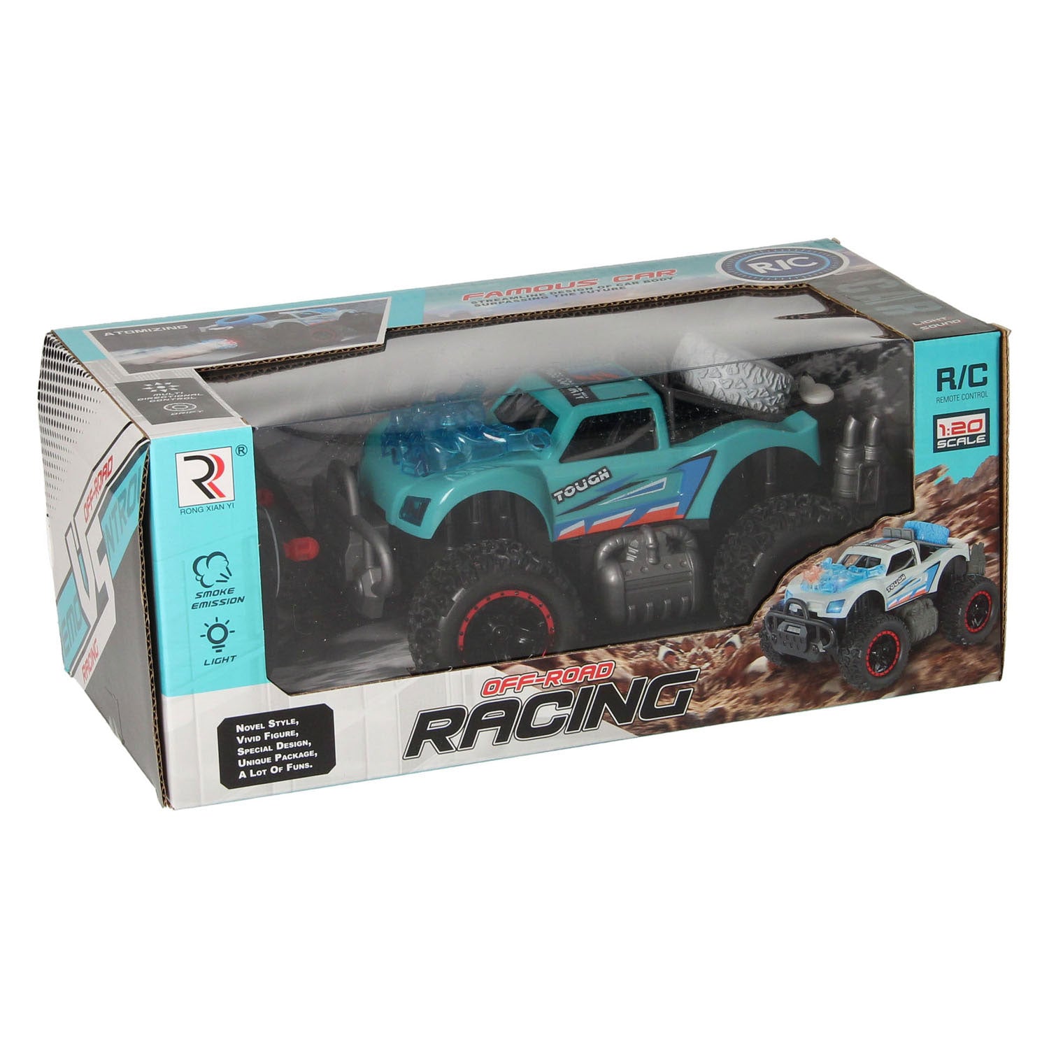 Rc racing auto met licht rookfunctie