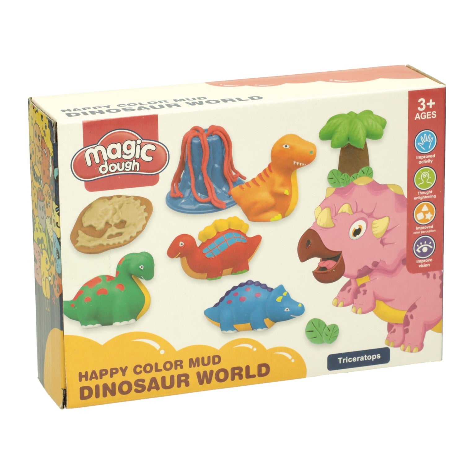 Kleiset dinowereld - 4 kleuren klei
