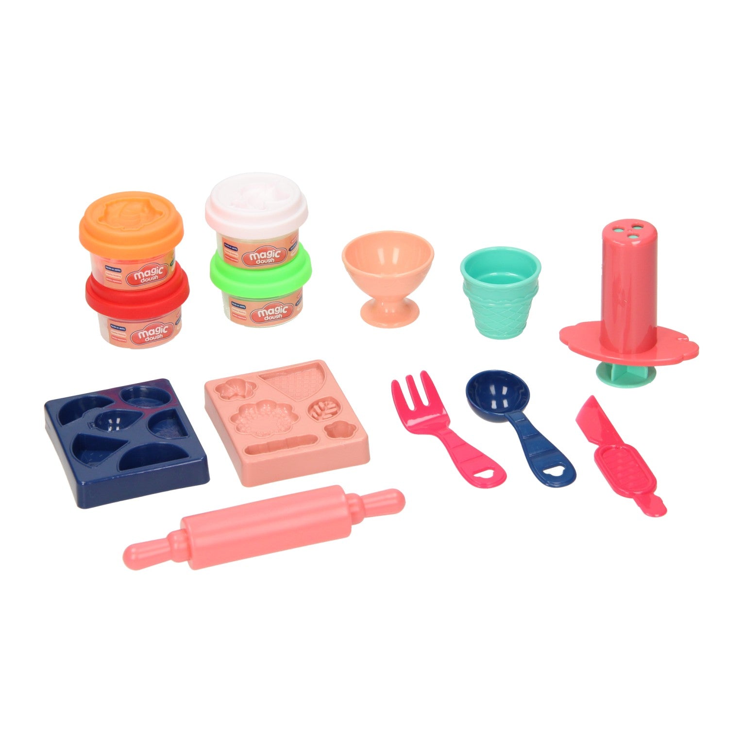 Lobbes speelgoed bv lobbes klei speelgoed set toetjes - 4 kleuren klei en accessoires.