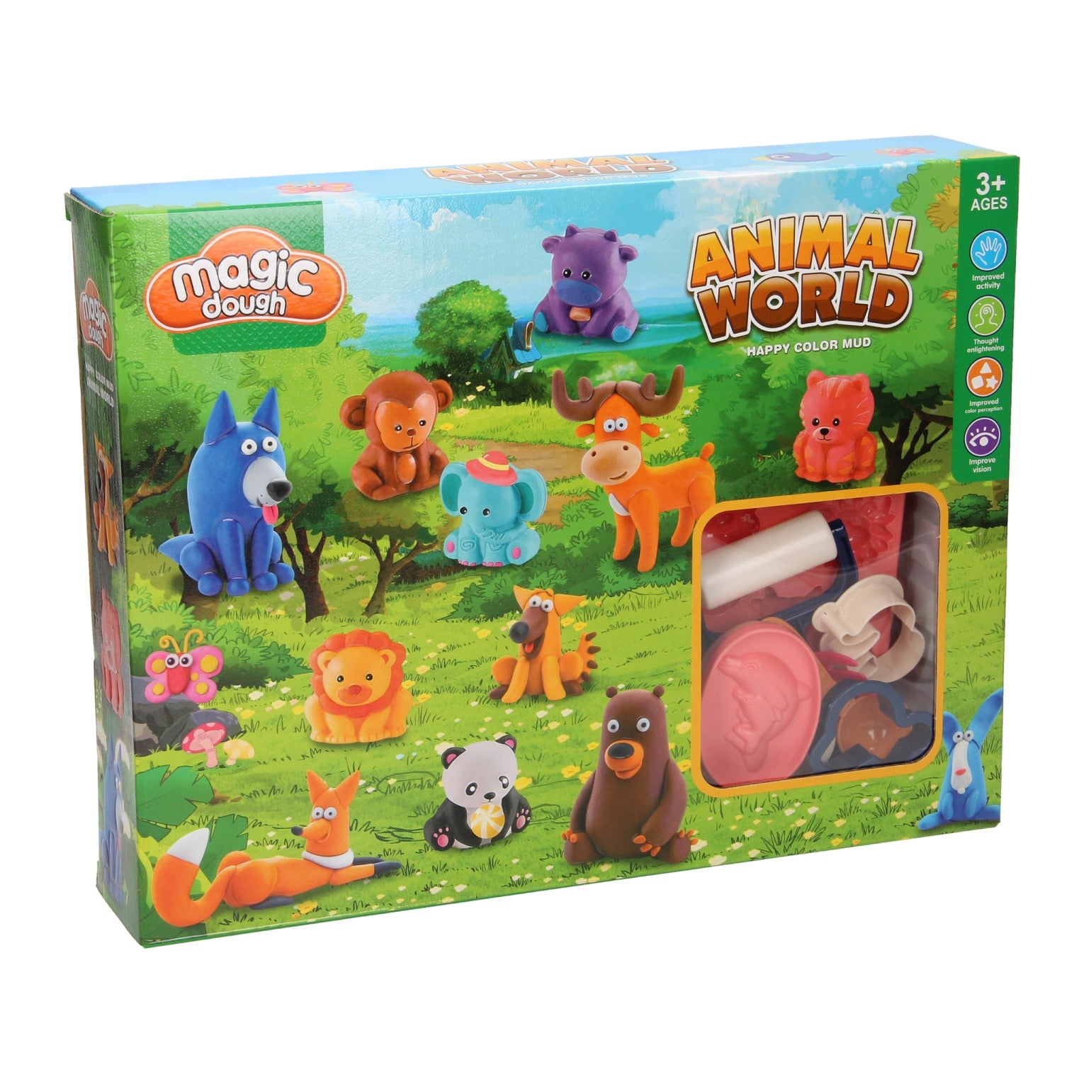 Kleiset dieren wereld - 6 kleipotjes