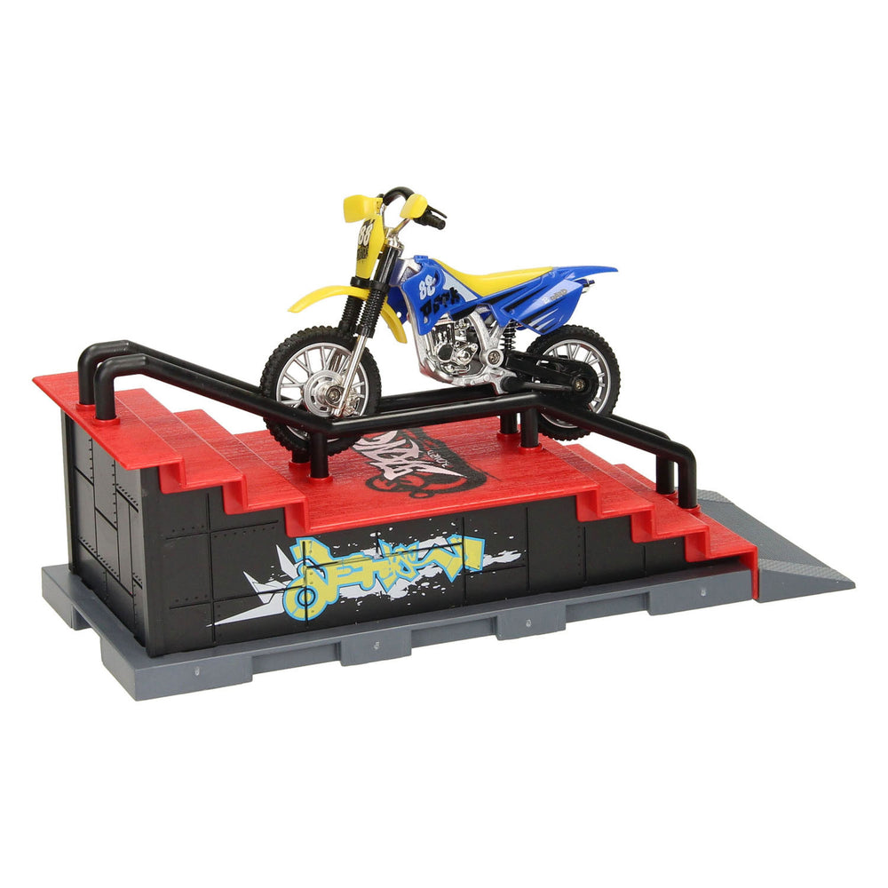 Vingerskateboard met stuntparcours