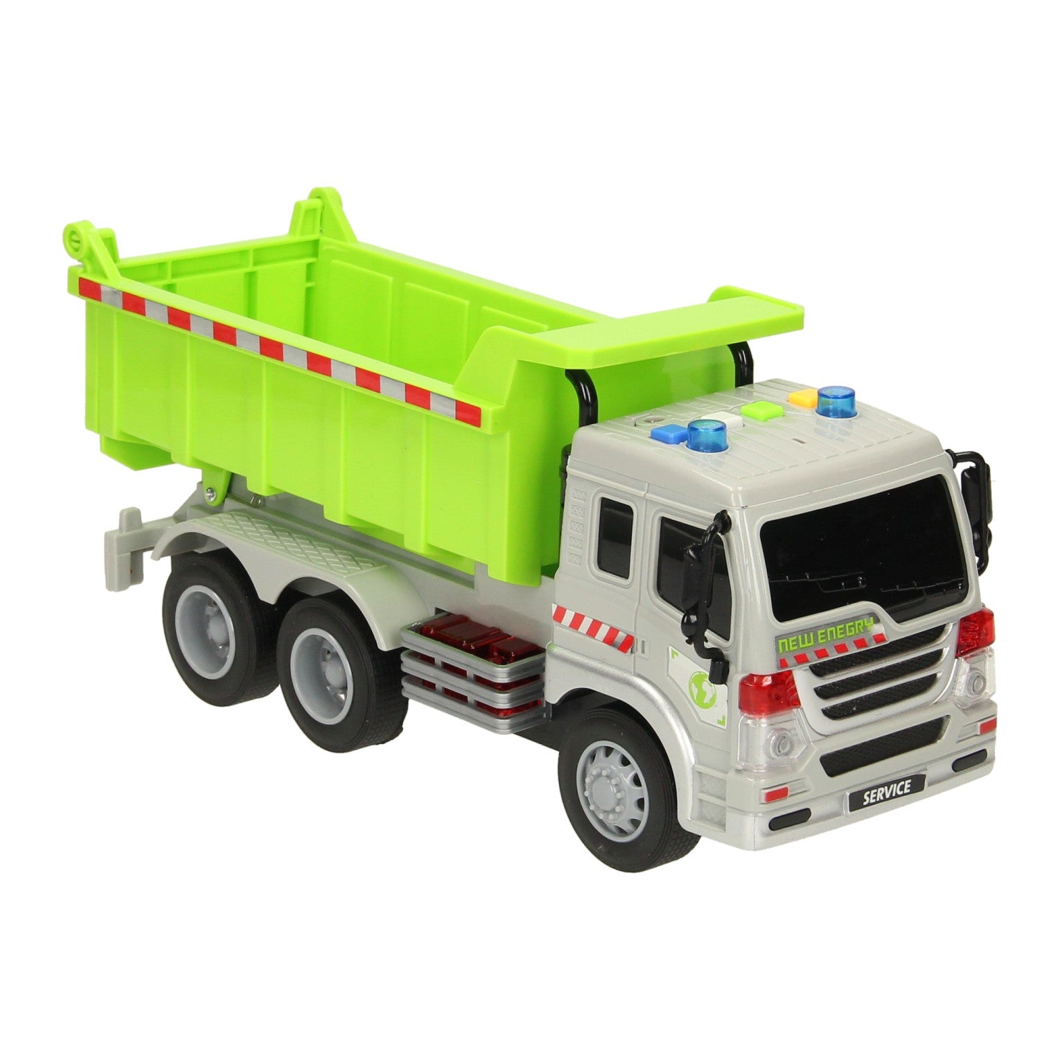 Vrachtwagen met kiepwagen met licht en geluid
