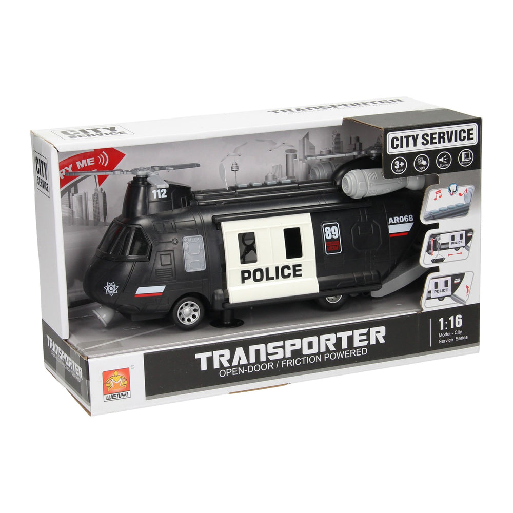 Politiehelikopter met licht en geluid