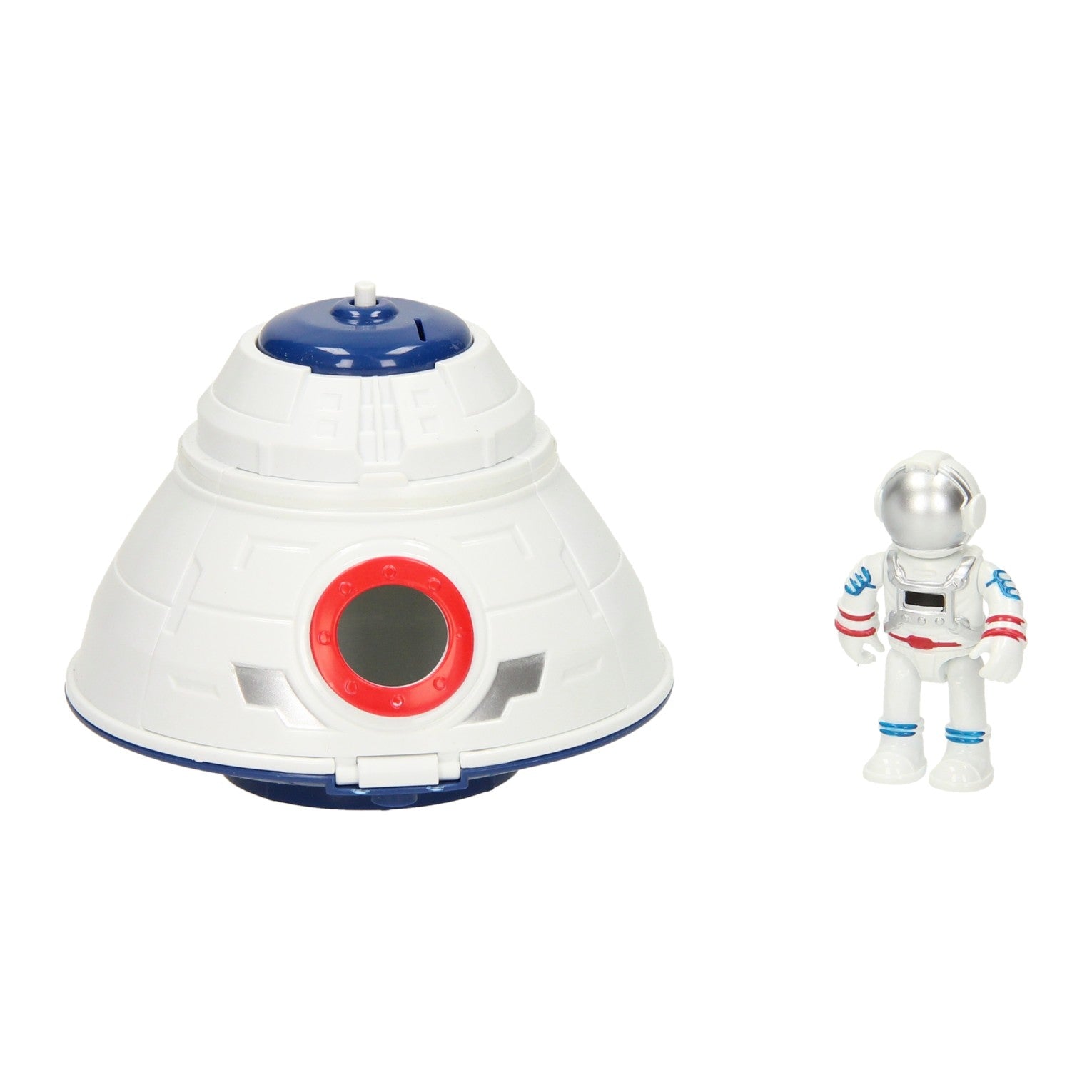 Space capsule met astronaut