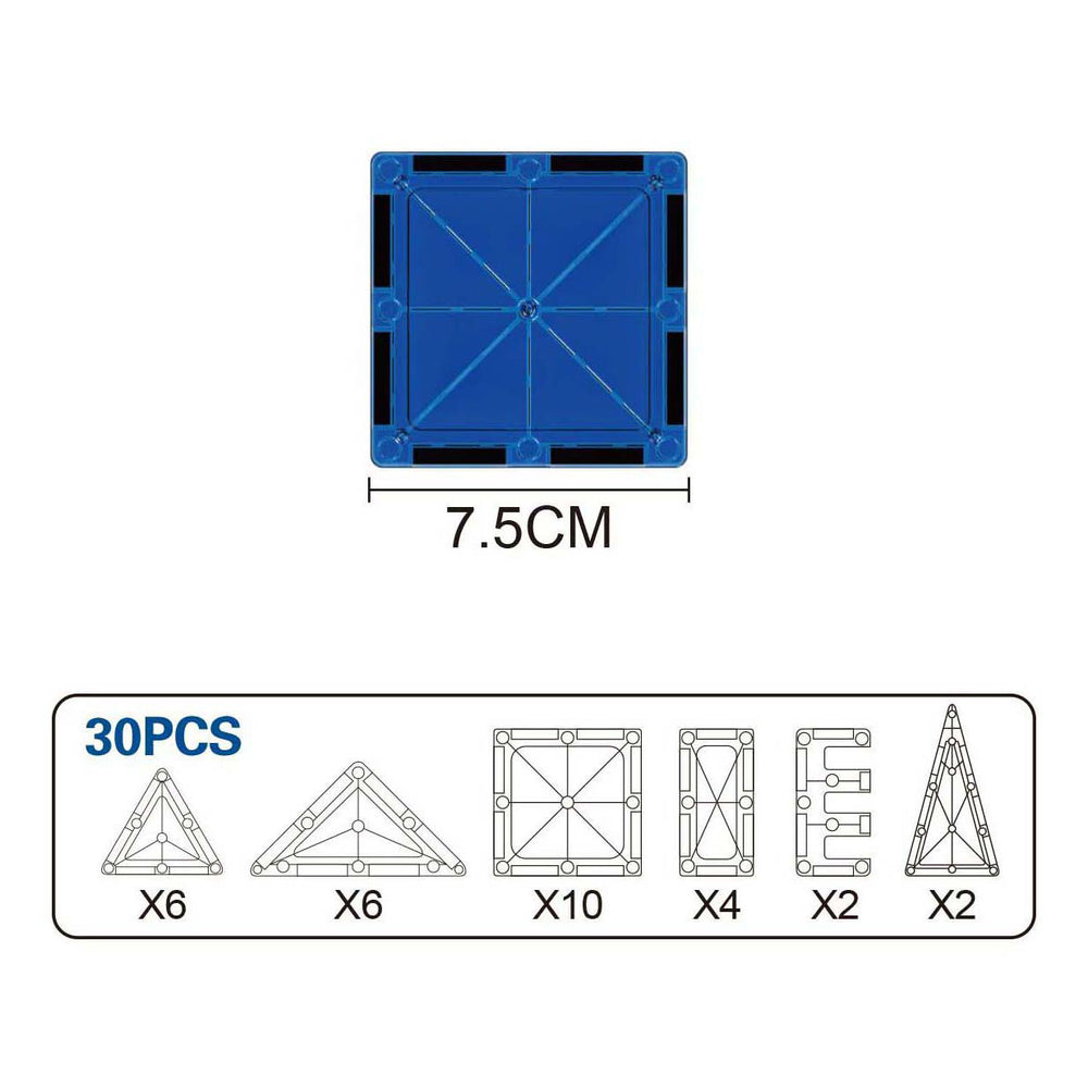 Bouwset magneetpanelen - 30dlg.