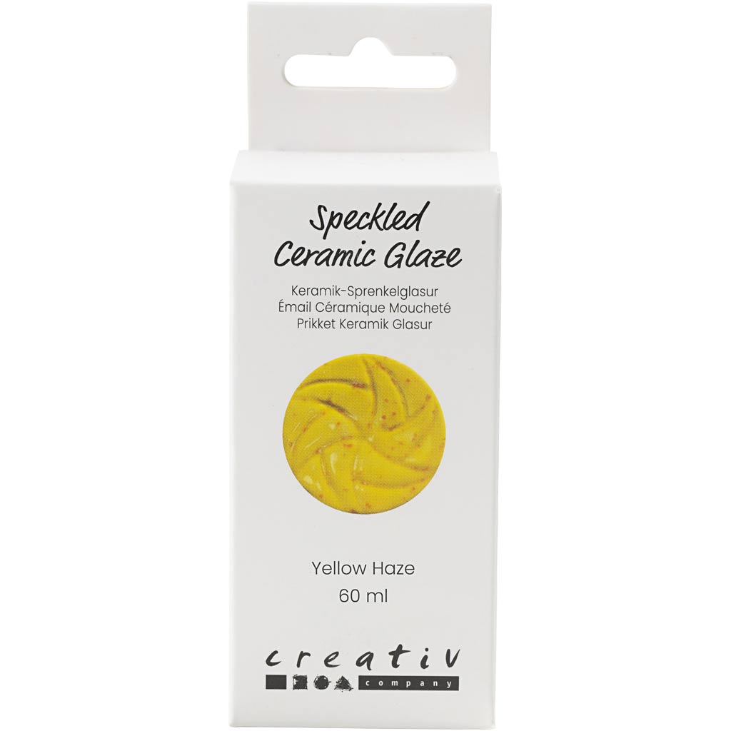 Creativ company gespikkeld keramiekglazuur, 999-1060 °c, dekkend, yellow haze, 60 ml 1 fles