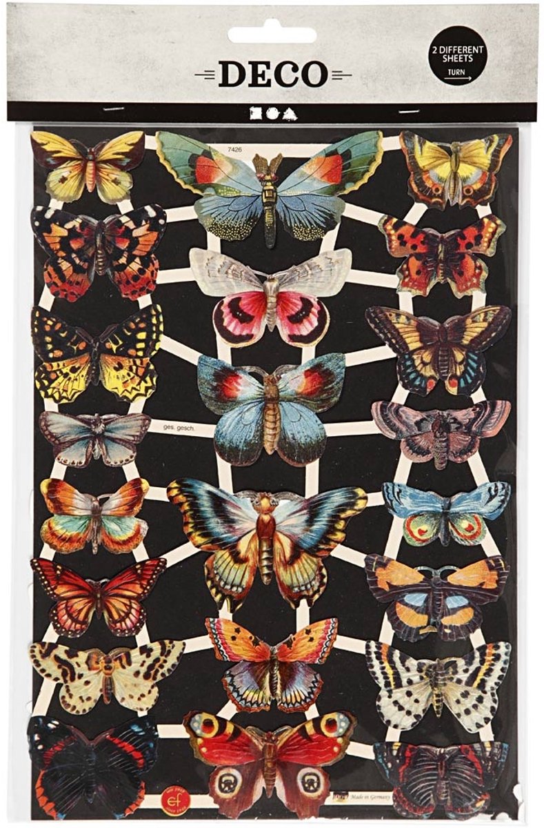 Creativ Company vintage butterfly images, 2 sheets