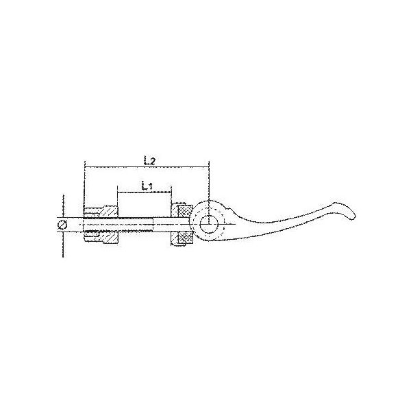 Aluminium zadelpen snelspanhendel M6 x 60 mm -